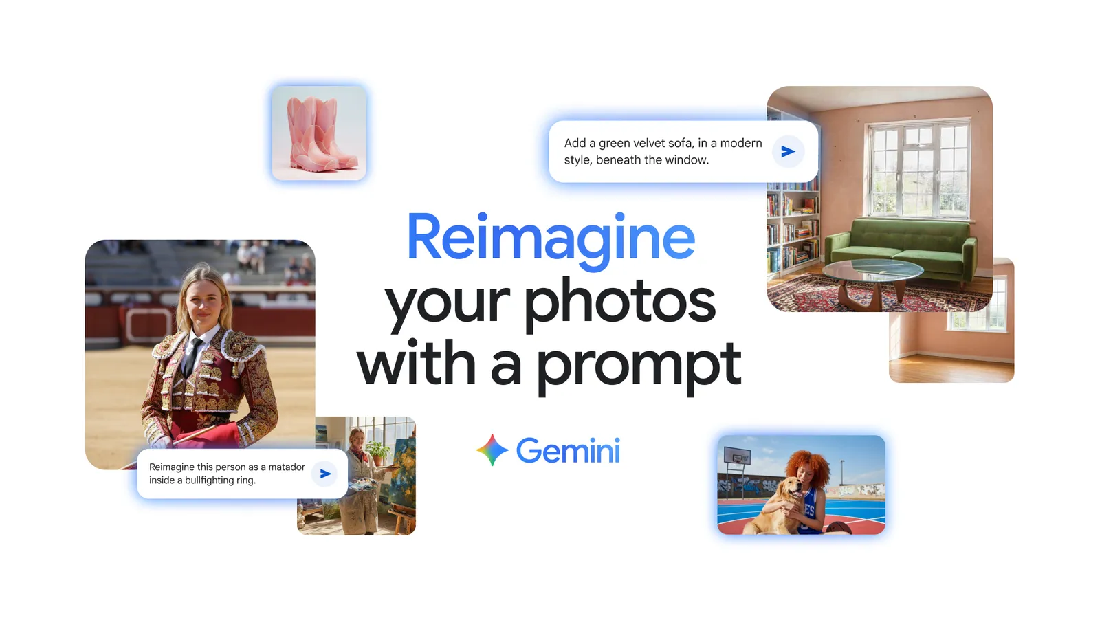 Official Google collage showing original Nano Banana image editing examples