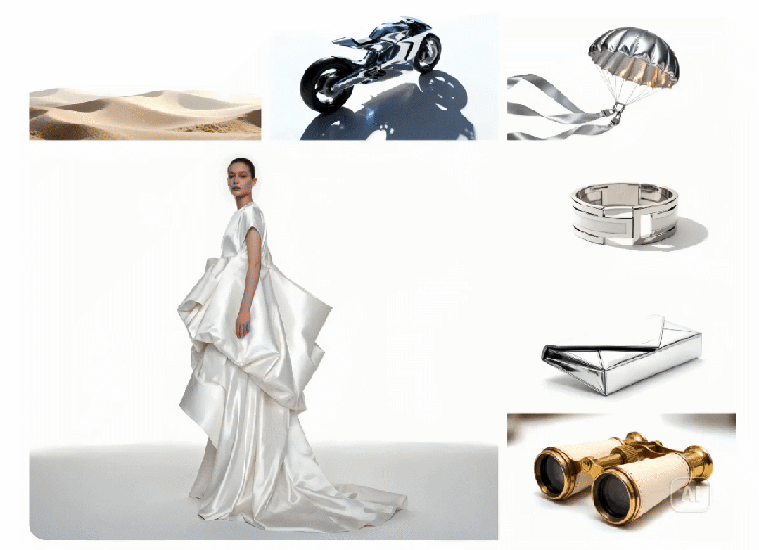 Official ByteDance Seedream example combining references into a fashion scene