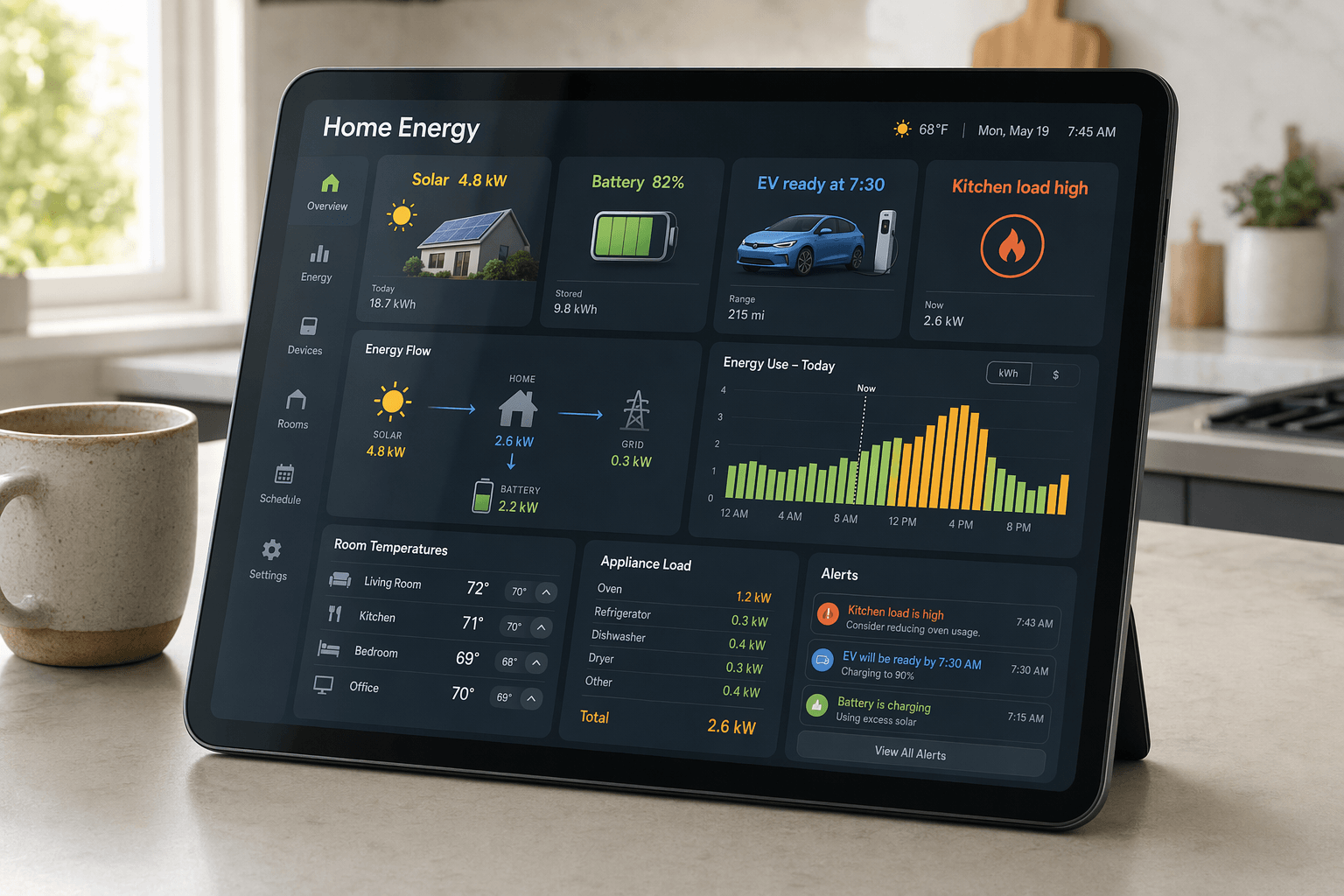Official OpenAI example of a generated smart home dashboard UI